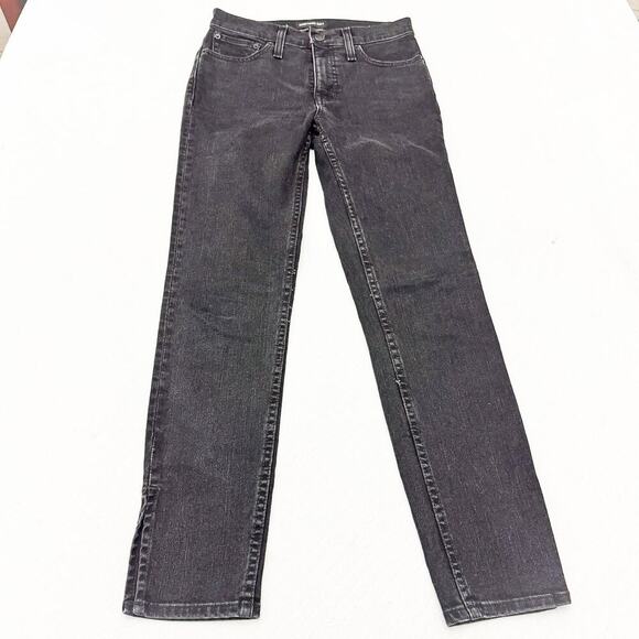 Something Navy Black Charcoal Split Hem Skinny Denim Jeans K5094 Size 25 - Picture 2 of 9